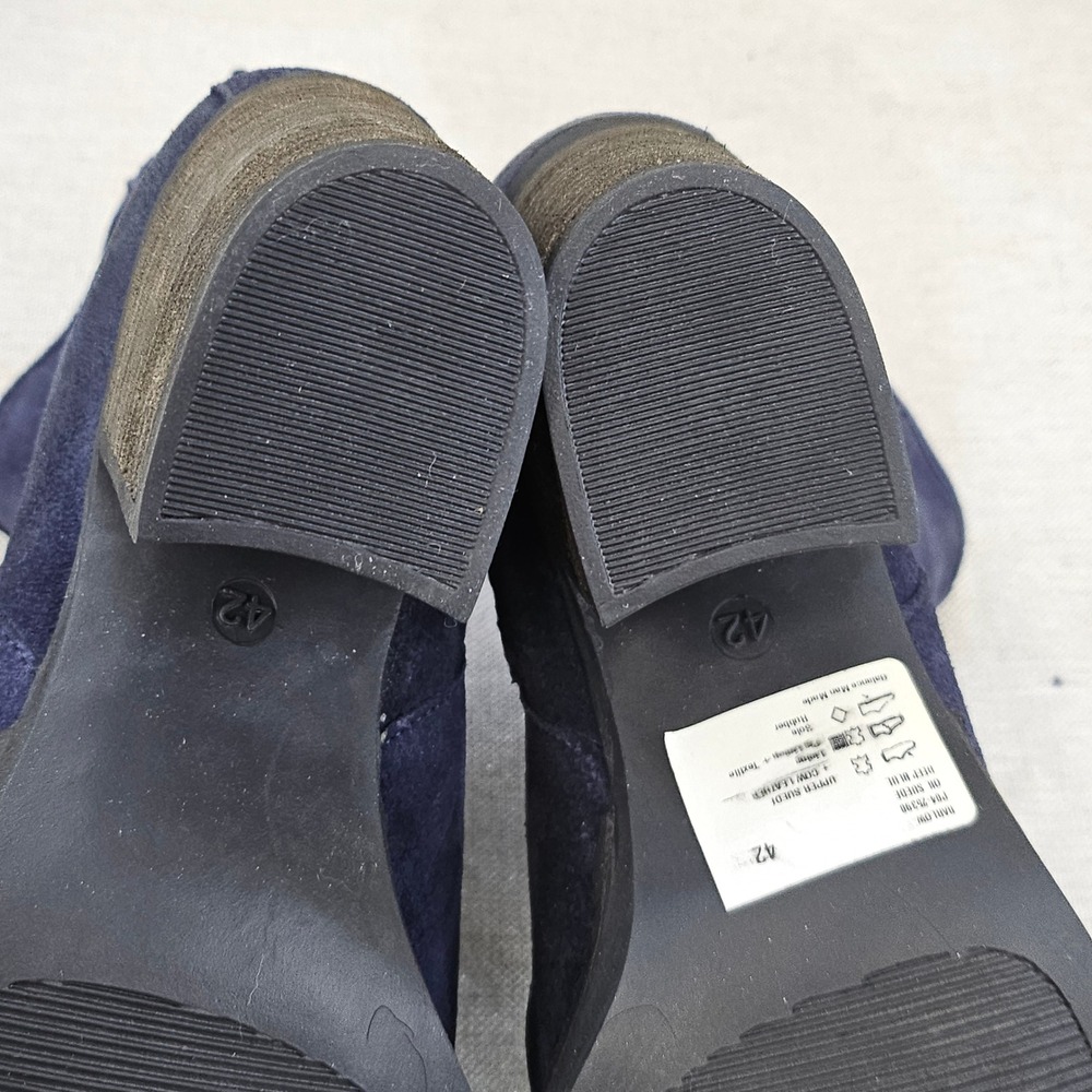 Bos & Co Barlow Deep Blue Suede Lace Up Ankle Boots Side Zip EU 42 US 11 New - Picture 16 of 16